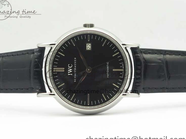 MIROTIME 0518 Portofino Automatic SS TWF 1:1 Best Edition Black Dial on Black Leather Strap A TravelReady 7199
